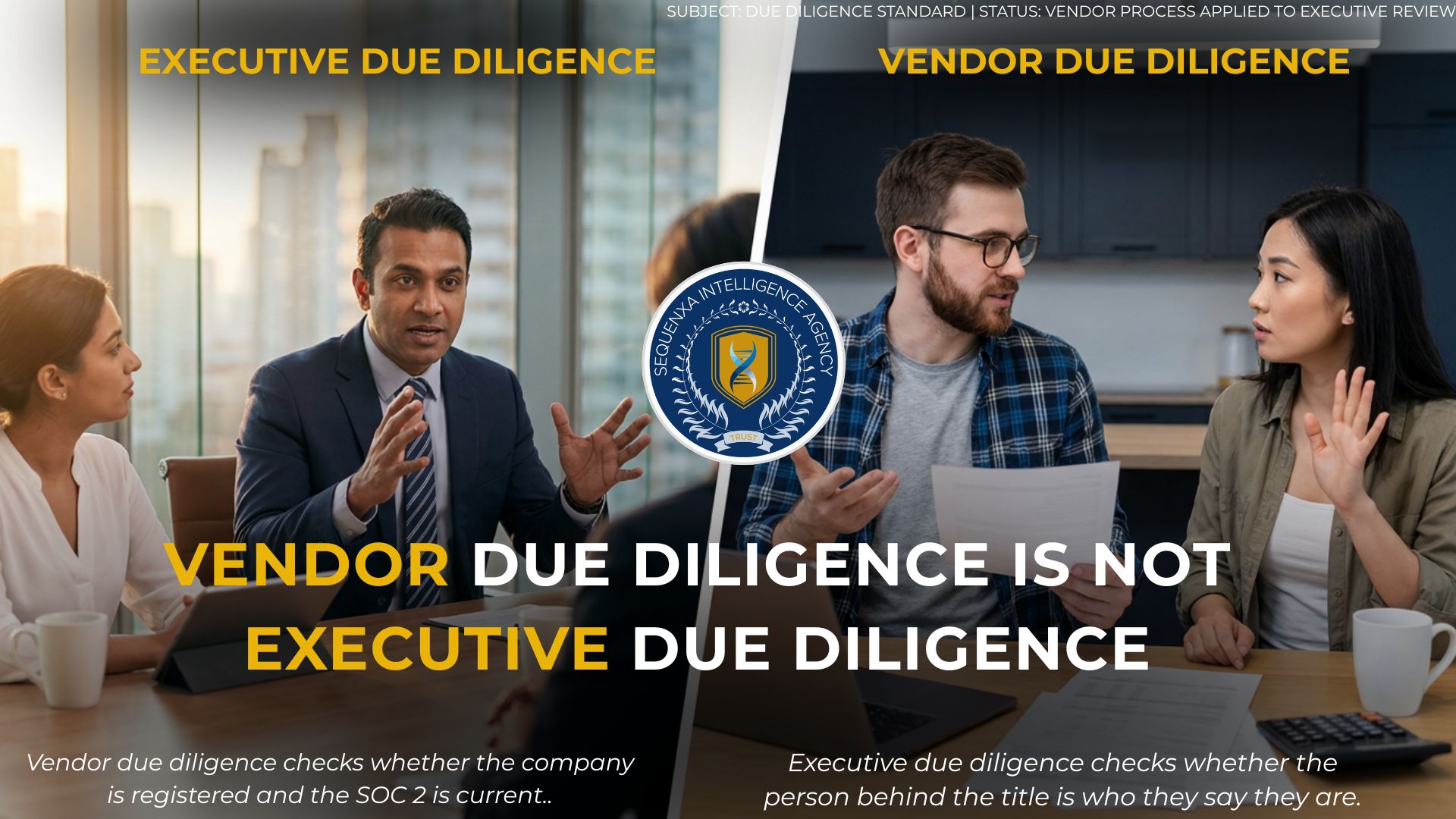  Vendor Due Diligence Is Not Executive Due Diligence